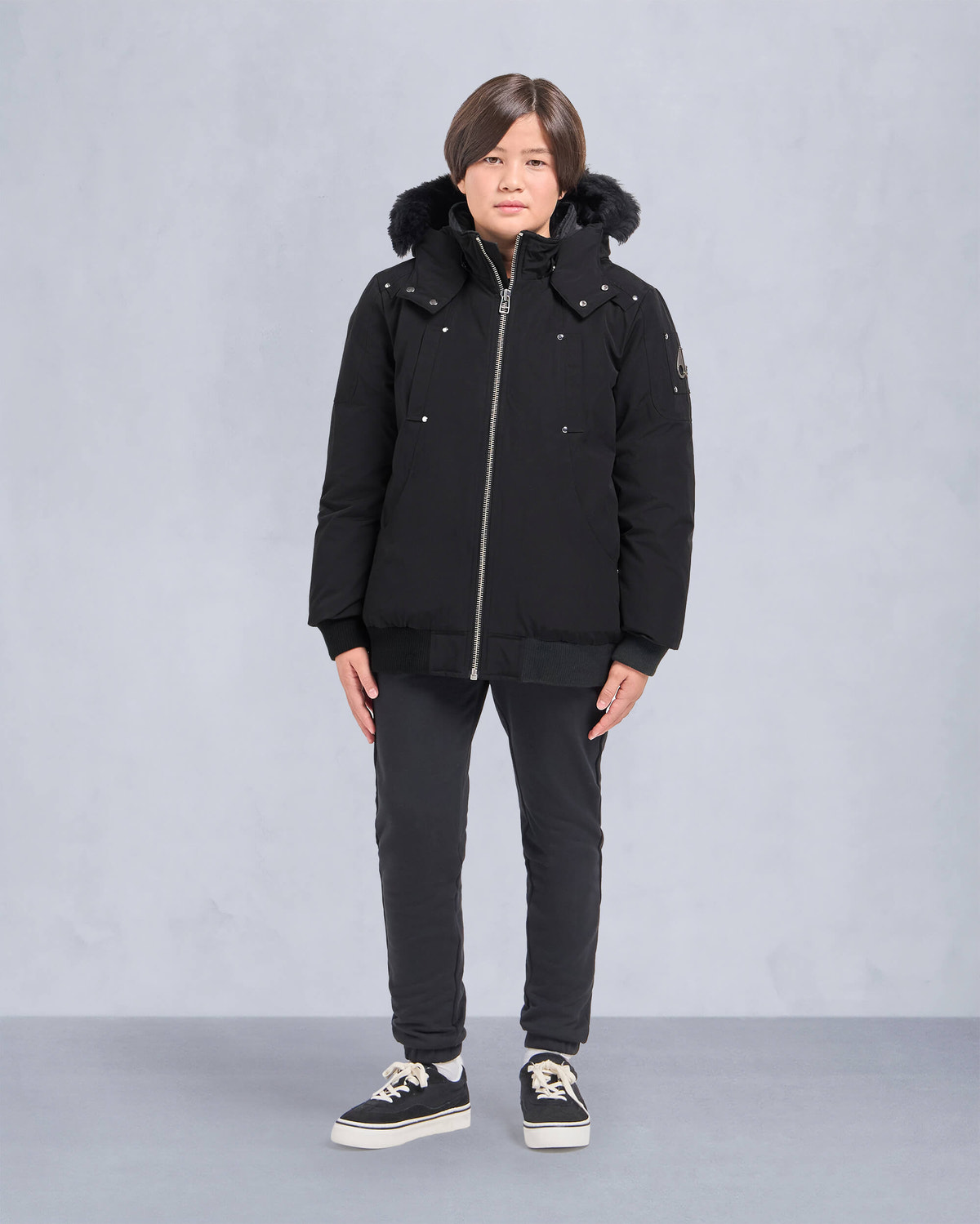 Moose Knuckles - M32UB035S - Unisex  Neoshear Unisex Bomber - KIDS - Black / Black Shearling - Front Category