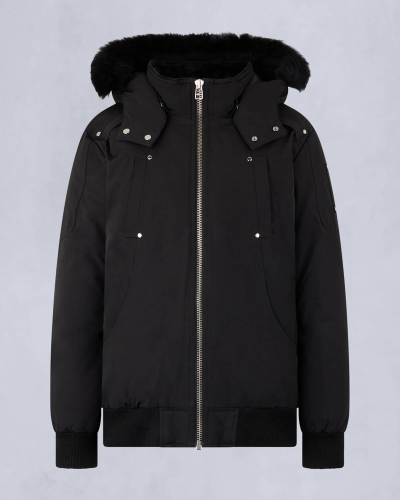 Moose Knuckles - M32UB035S - Kids Unisex Original Shearling Trim Bomber  - KIDS - Black / Black Shearling - GM