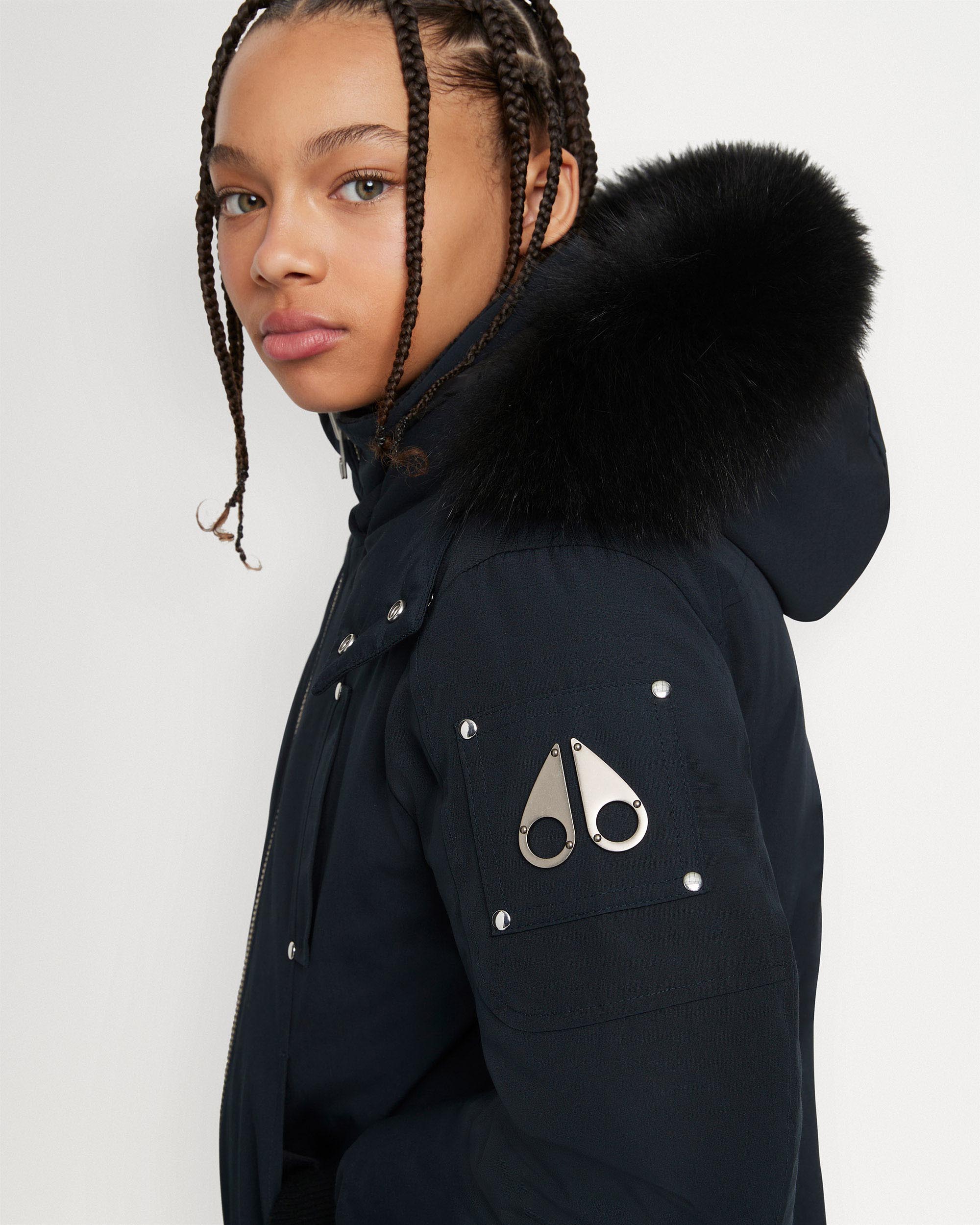 Moose Knuckles - M32UB035S - Kids Unisex Original Shearling Trim Bomber  - KIDS - Navy / Black Shearling - Detail5