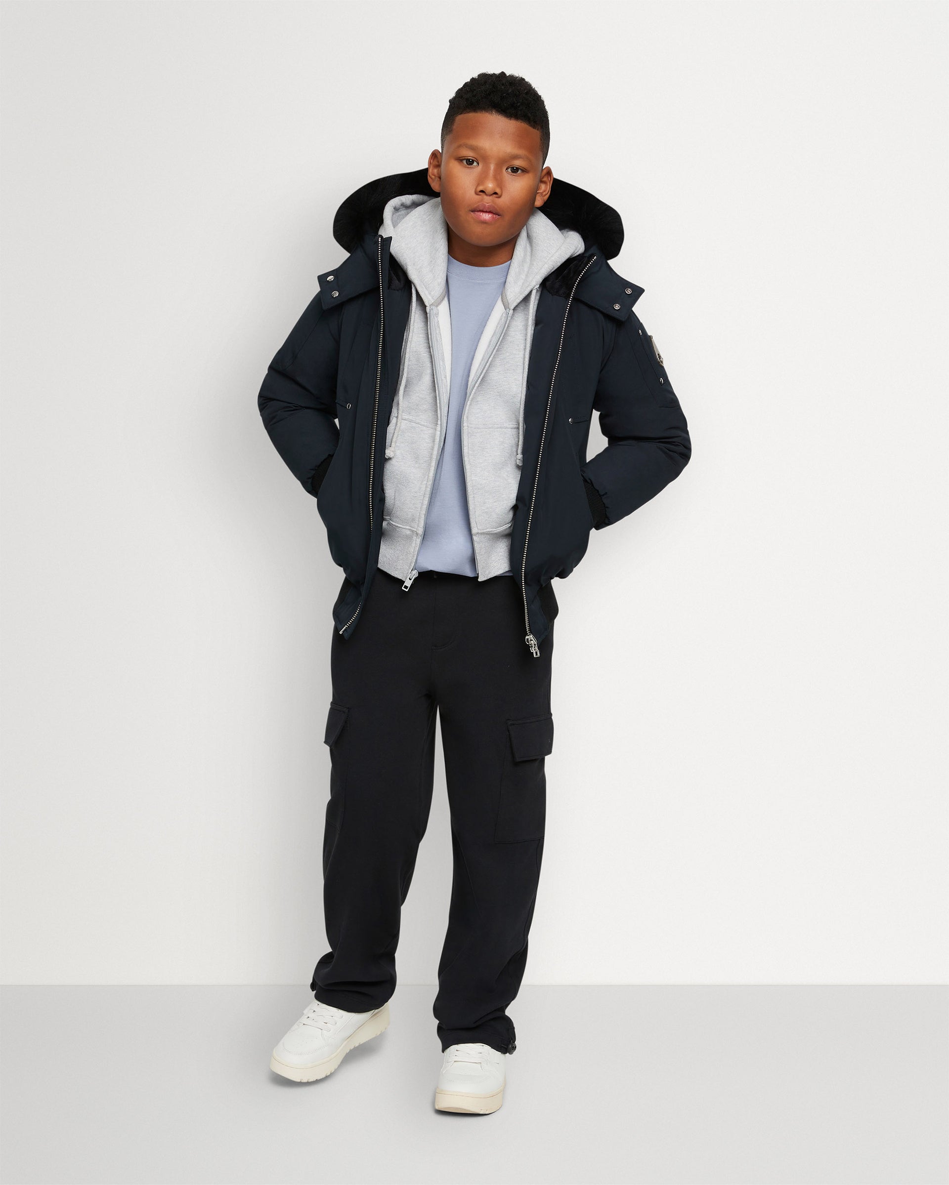 ORIGINAL SHEARLING TRIM BOMBER NAVY