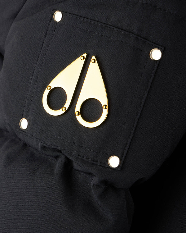 Moose Knuckles - M32UJ193GS - Kids Gold Series Unisex Shearling 3Q Jacket - KIDS - Black / Black Shearling - Detail1