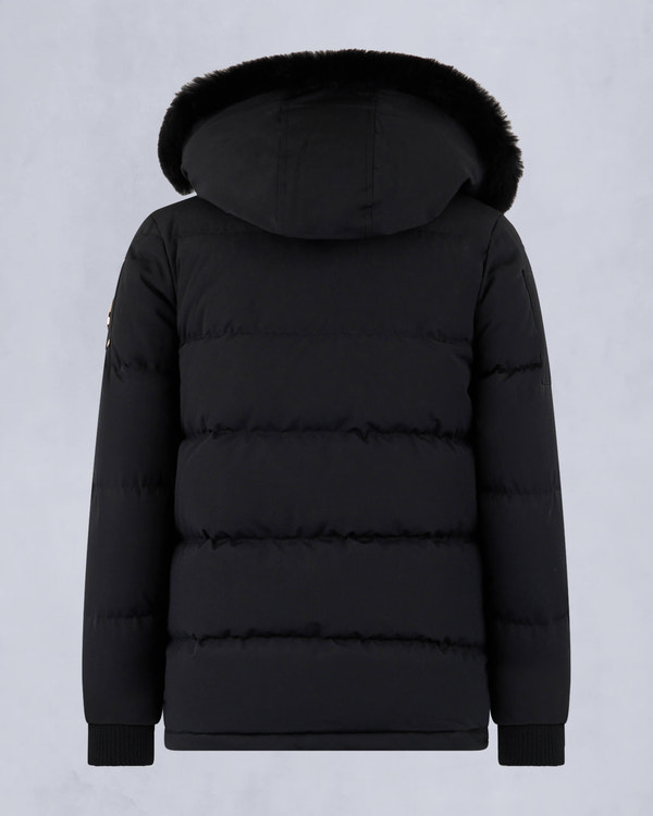 Moose Knuckles - M32UJ193GS - Kids Gold Series Unisex Shearling 3Q Jacket - KIDS - Black / Black Shearling - Detail2