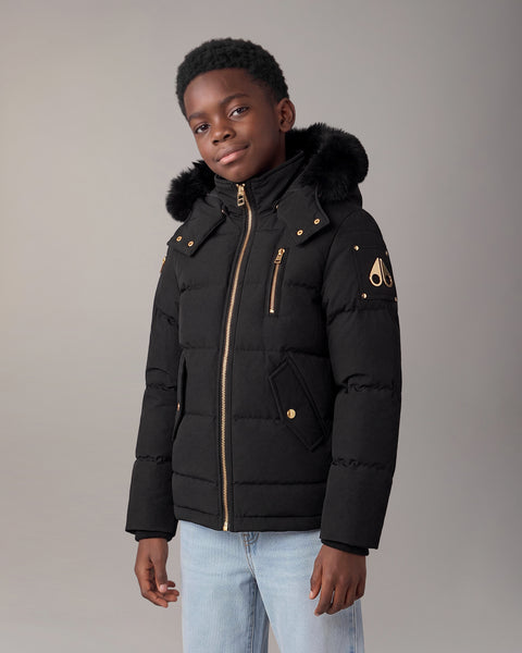 Moose Knuckles ブラック&ゴールドダウンジャケット キッズM150 Kids Gold Series Original 3q Down Jacket | Kids | Moose Knuckles