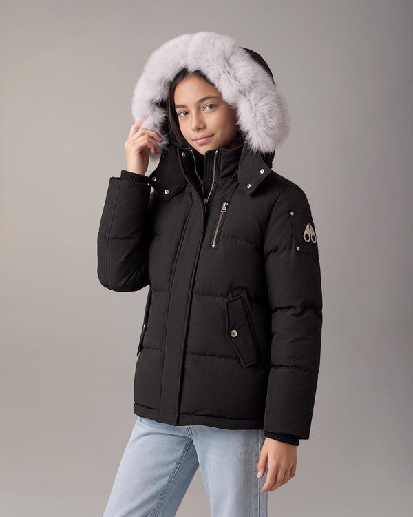 Moose Knuckles - M32UJ193S - Kids Original Down 3Q Jacket - KIDS - Black / Natural Shearling - Detail1