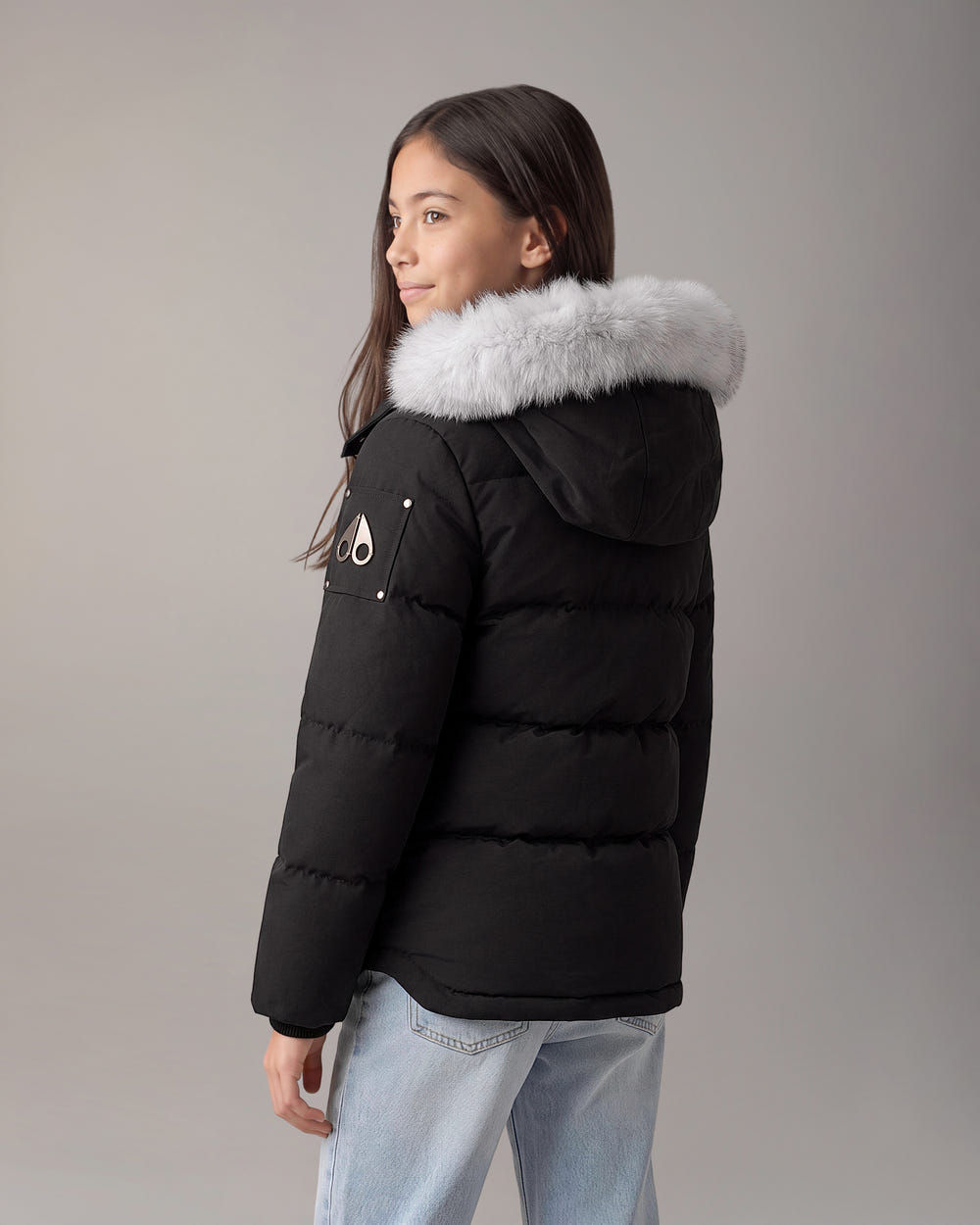 Moose Knuckles - M32UJ193S - Kids Original Down 3Q Jacket - KIDS - Black / Natural Shearling - Detail2