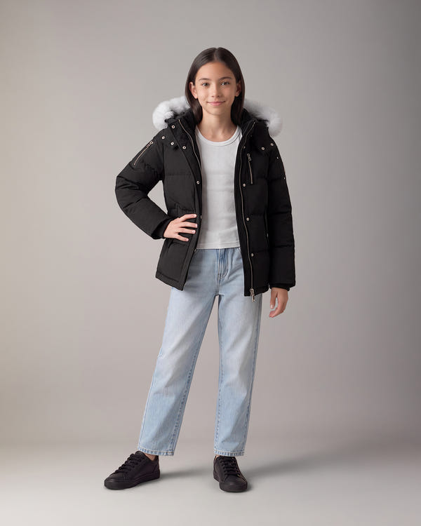 Moose Knuckles - M32UJ193S - Kids Original Down 3Q Jacket - KIDS - Black / Natural Shearling - Detail5