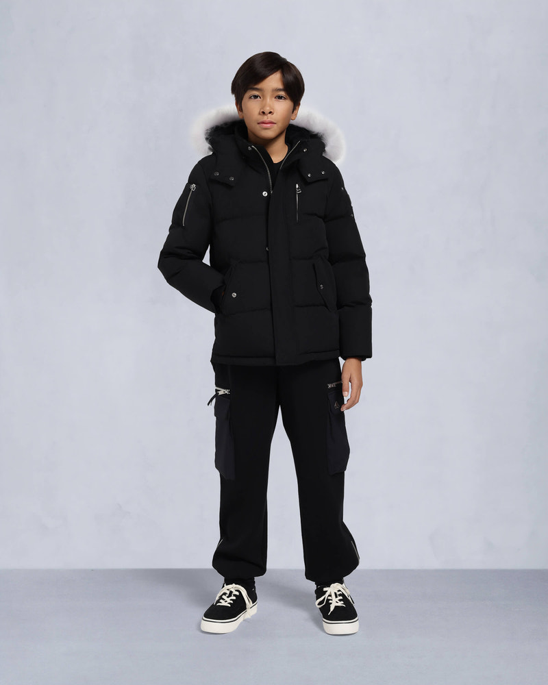 Moose Knuckles - M32UJ193S - Kids Unisex Original  3Q Jacket - KIDS - Black / Natural Shearling - Front Category