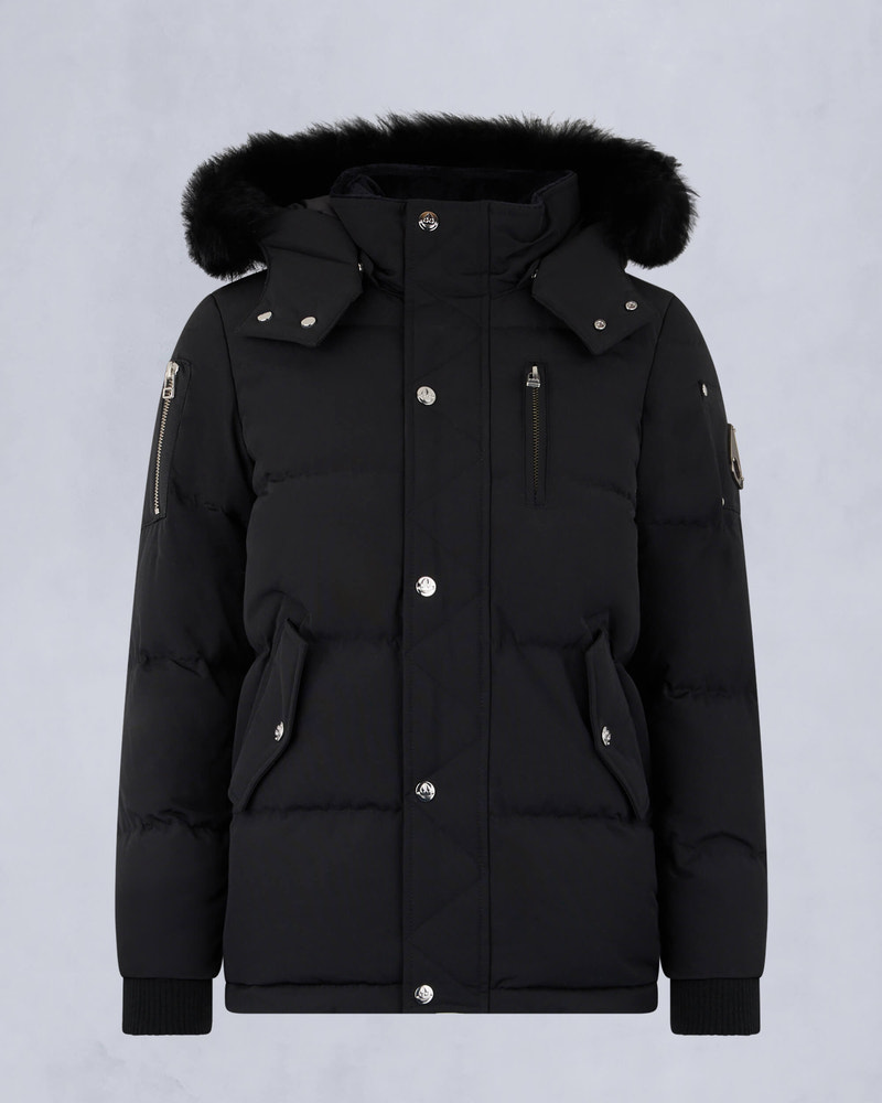 Moose Knuckles - M32UJ193S - Kids Unisex Original Shearling Trim 3Q Jacket - KIDS - Black / Black Shearling - GM