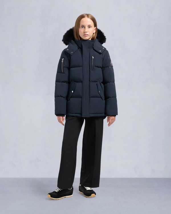 Moose Knuckles - M32UJ193S - Kids Unisex Original Shearling 3Q Jacket - KIDS - Navy / Black Shearling - Front Category