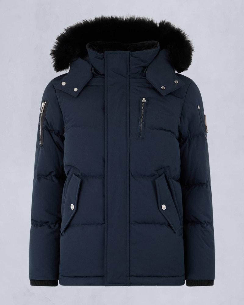 Moose Knuckles - M32UJ193S - Kids Unisex Original Shearling Trim 3Q Jacket - KIDS - Navy / Black Shearling - GM