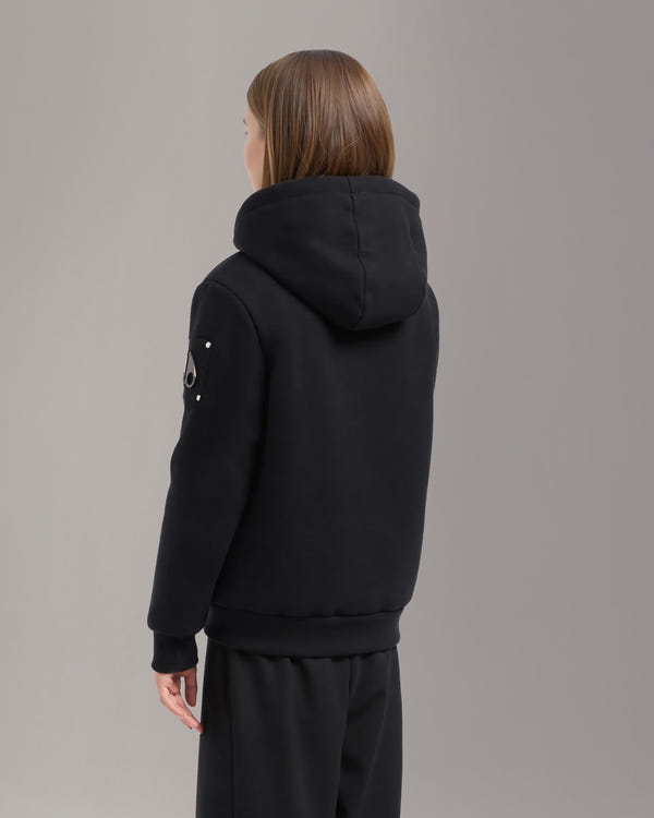 Moose Knuckles - M32US661 - Kids Classic Bunny Hoodie - KIDS - Black / White Faux Fur - Back