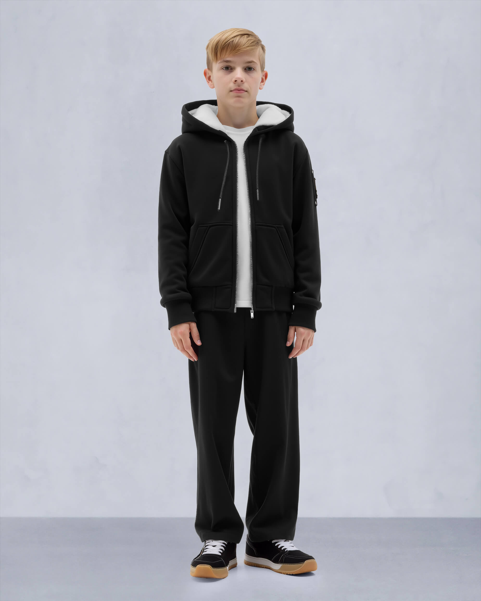 Moose Knuckles - M32US661 - Classic Bunny - KIDS - Black / White Faux Fur - Detail3