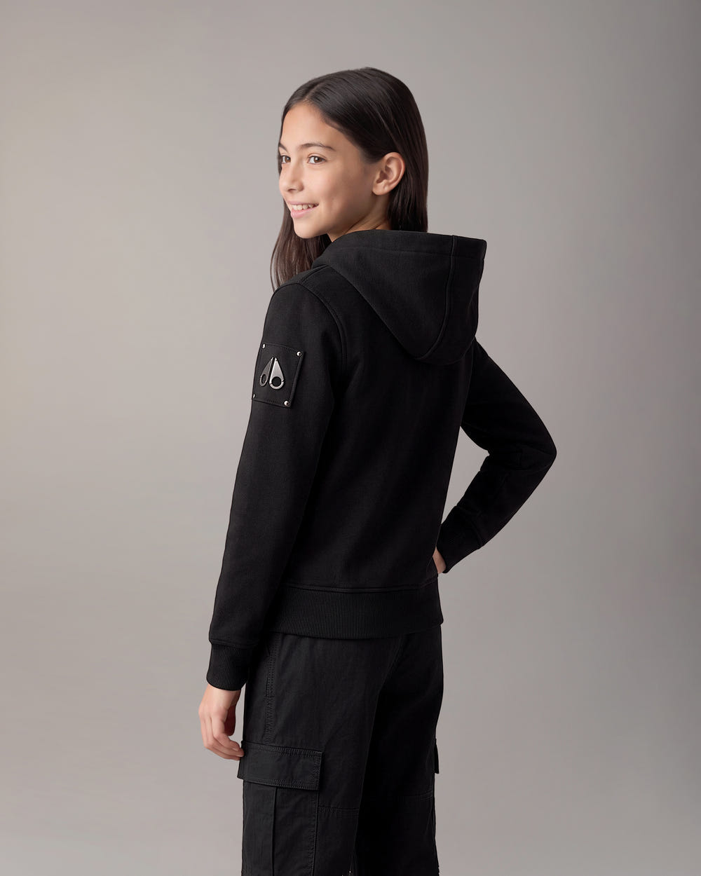 Moose Knuckles - M32US661 - Kids Classic Bunny Hoodie - KIDS - Black / Shiny Black - Detail2