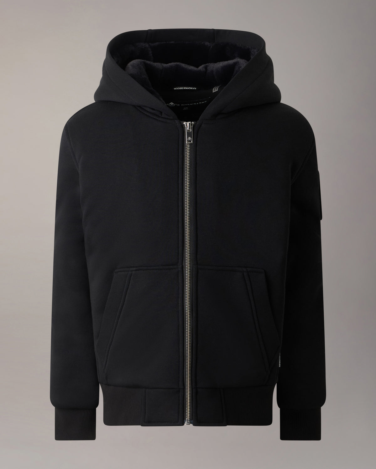 Moose Knuckles - M32US661 - Kids Classic Bunny Hoodie - KIDS - Black / Shiny Black - GM