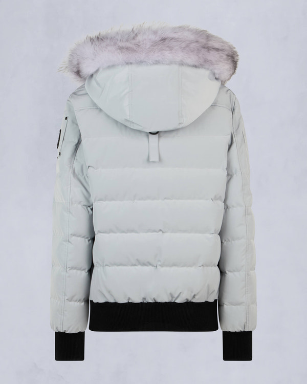 Moose Knuckles - M33LB015S - Onyx Ladriere Shearling Bomber Jacket - WOMENS - Grey Birch /Natural - Detail2