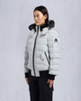 Moose Knuckles - M33LB015S - Onyx Ladriere Shearling Bomber Jacket - WOMENS - Grey birch / ice sgerling  - Front