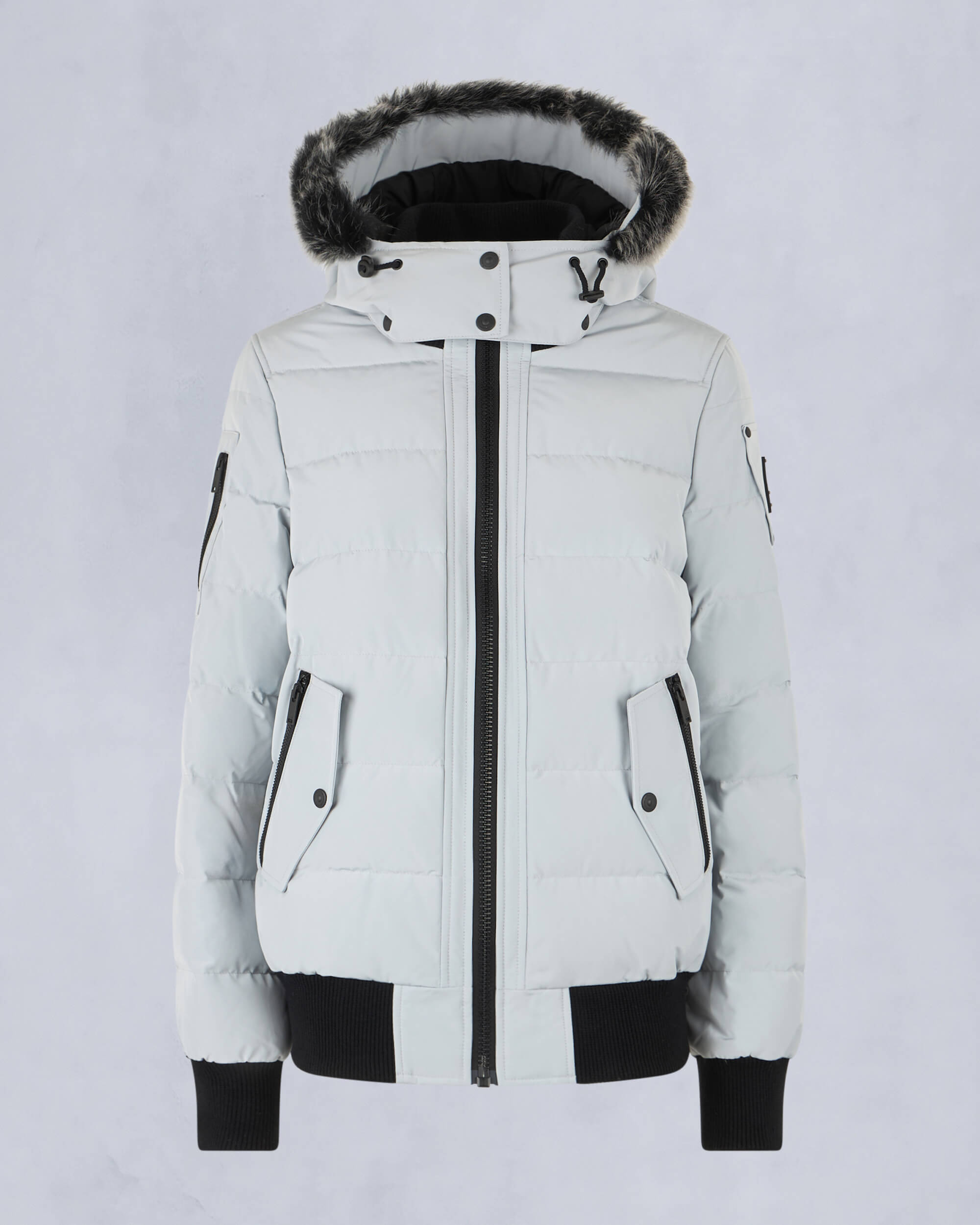 Moose Knuckles - M33LB015S - Onyx Ladriere Shearling Bomber Jacket - WOMENS - Grey birch / ice sgerling  - GM