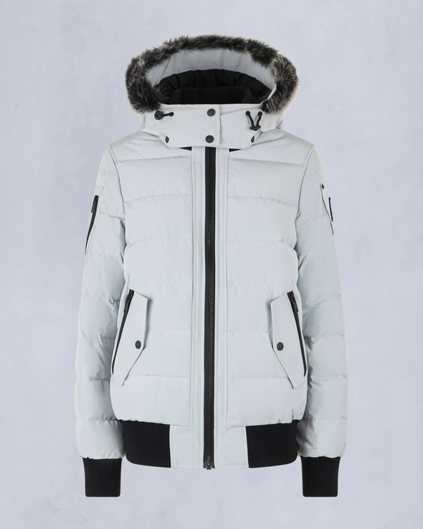 Moose Knuckles - M33LB015S - Onyx Ladriere Shearling Bomber Jacket - WOMENS - Grey birch / ice sgerling  - GM