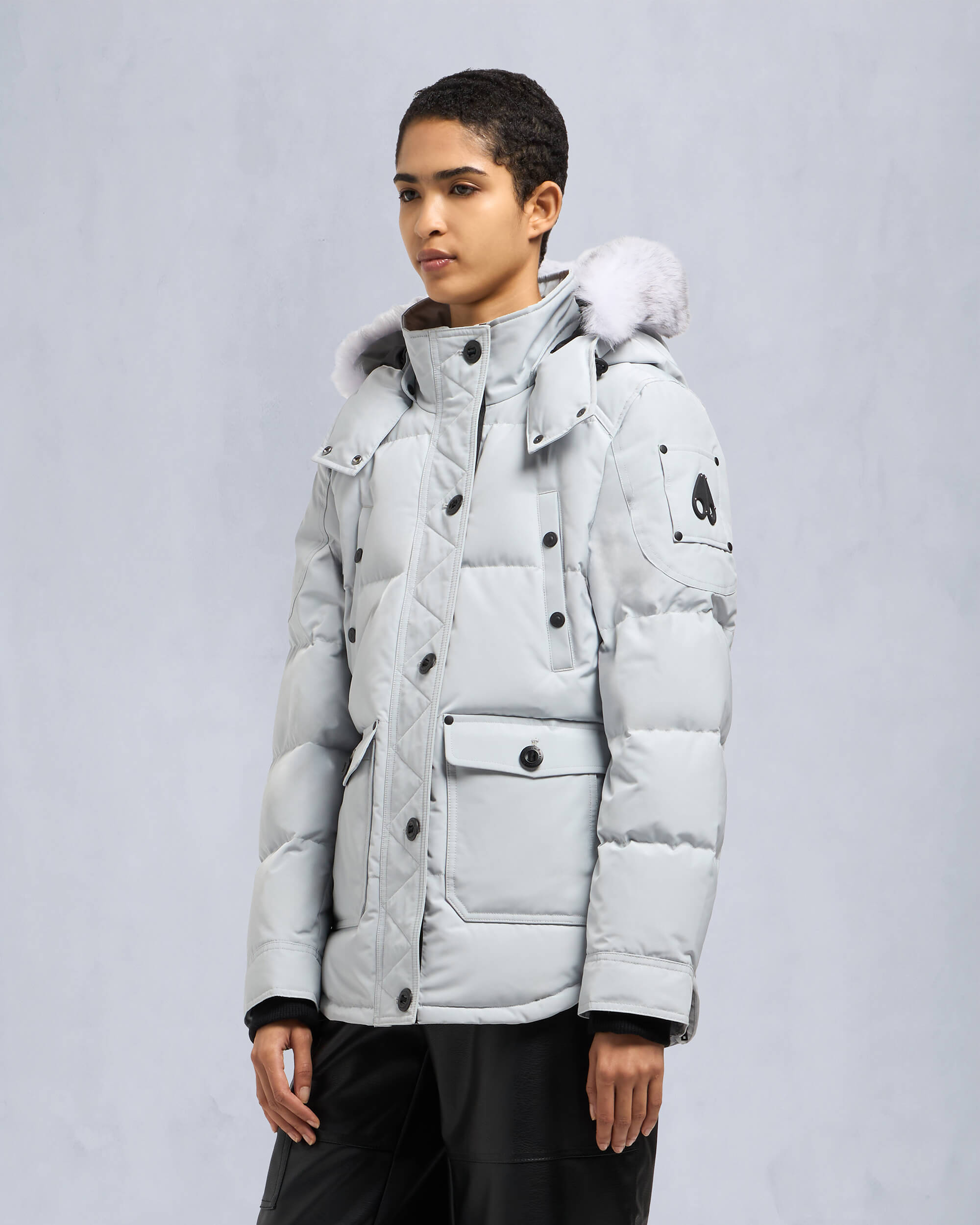 Onyx Anguille Shearling Trim Jacket | Women | Moose Knuckles