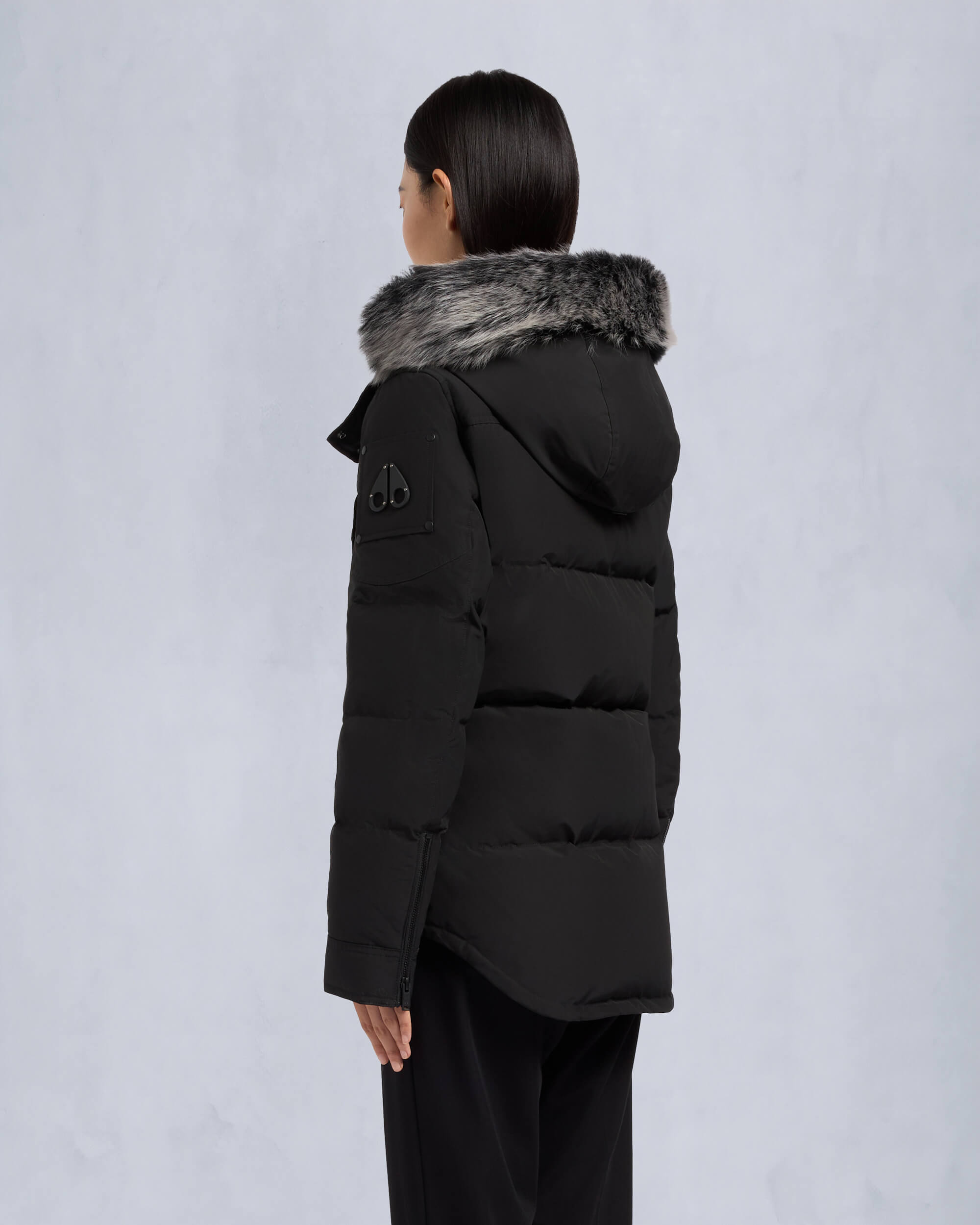 Moose Knuckles - M33LJ113S - Onyx Anguille Shearling Jacket - WOMENS - Black / ice sherling  - Back