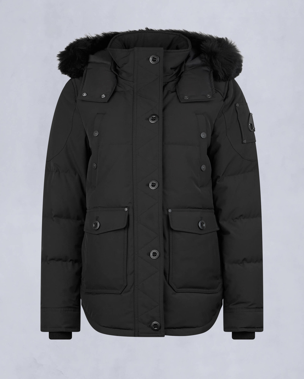 Moose Knuckles - M33LJ113S - Onyx Anguille Shearling Jacket - WOMENS - Black / Black Shearling - GM