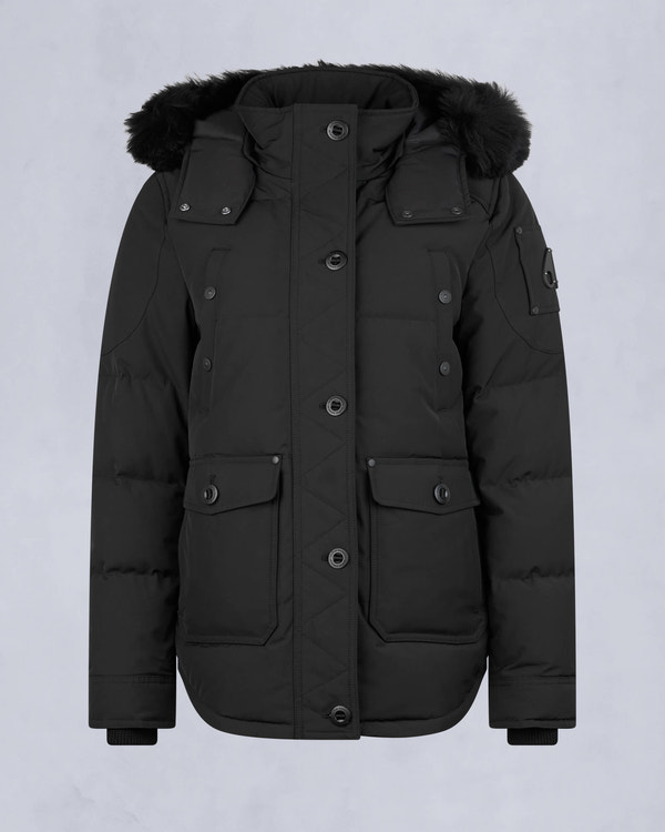 Moose Knuckles - M33LJ113S - Onyx Anguille Shearling Jacket - WOMENS - Black / Black Shearling - GM