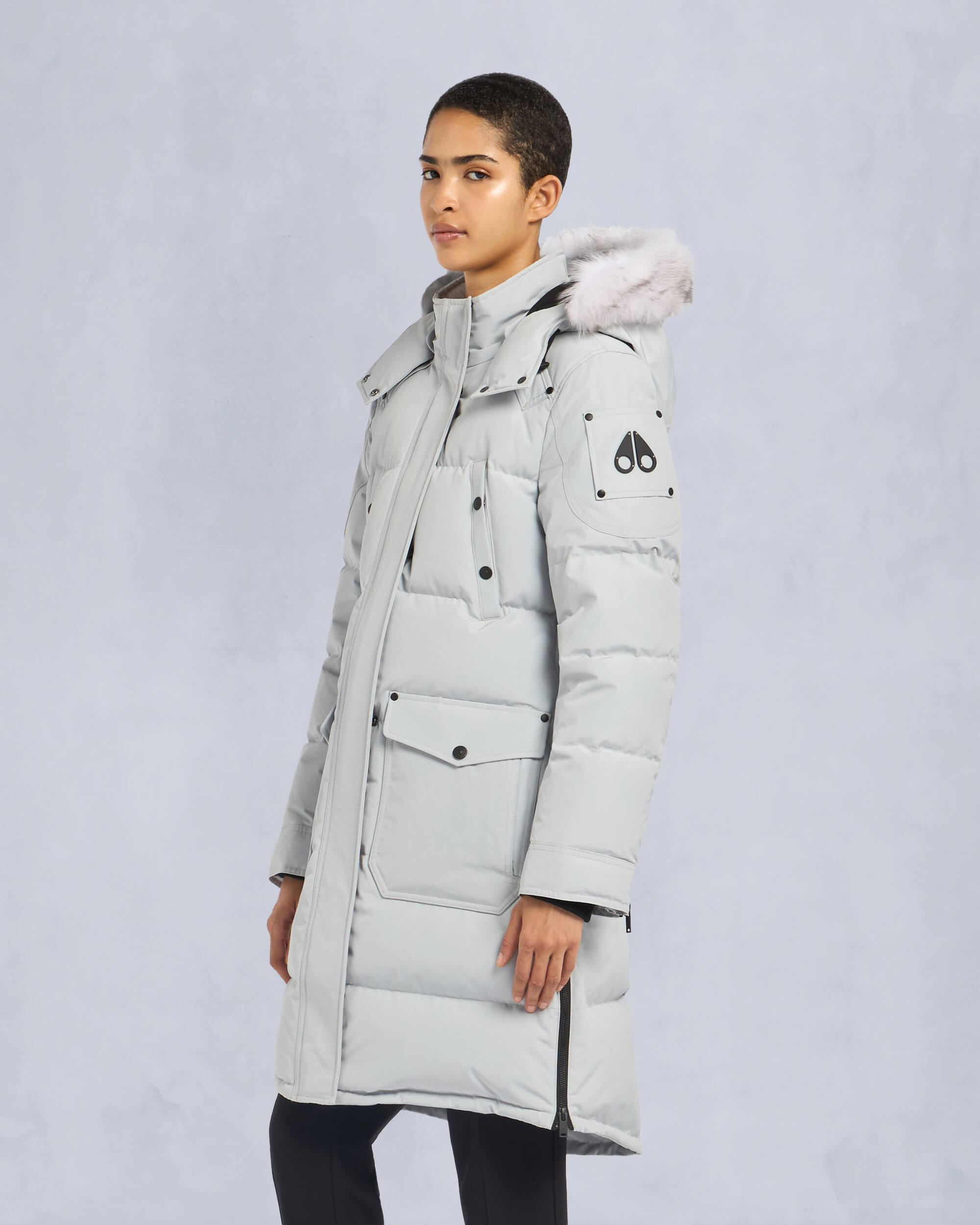Moose Knuckles - M33LP211S - Onyx Shearling Causapscal Parka - WOMENS - Grey Birch /Natural - Front
