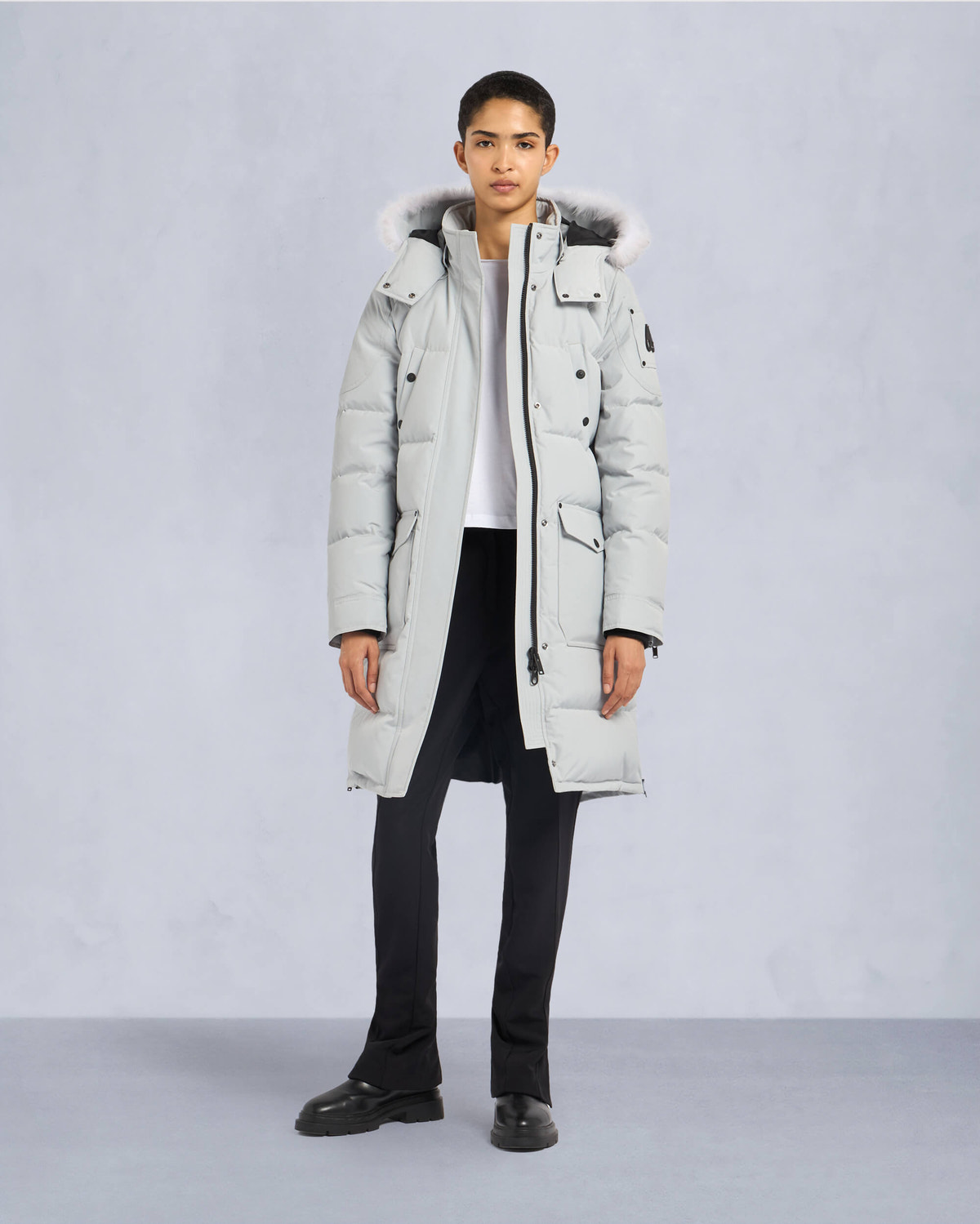 Moose Knuckles - M33LP211S - Onyx Shearling Causapscal Parka - WOMENS - Grey Birch /Natural - Front Category