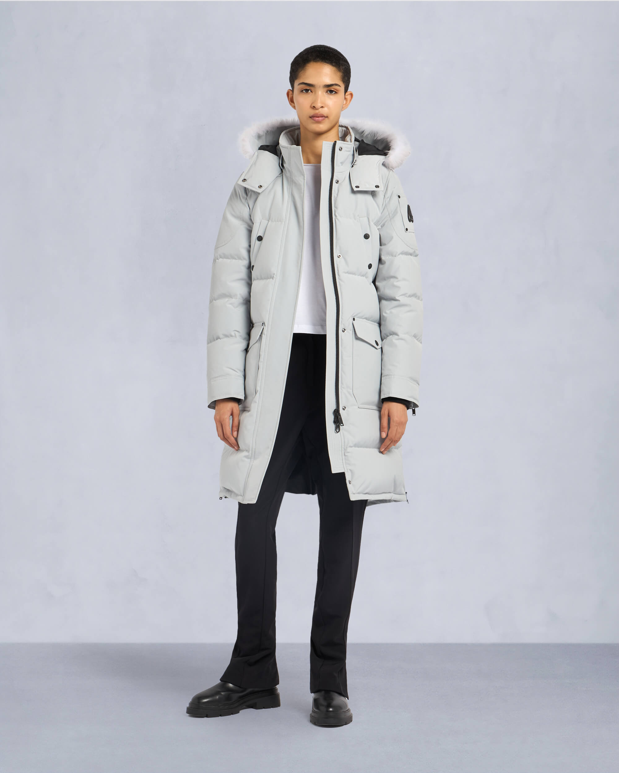 Moose Knuckles - M33LP211S - Onyx Shearling Causapscal Parka - WOMENS - Grey Birch /Natural - Front Category