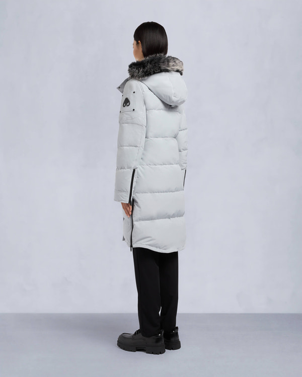 Moose Knuckles - M33LP211S - Onyx Shearling Causapscal Parka - WOMENS - Grey birch / ice sgerling  - Back