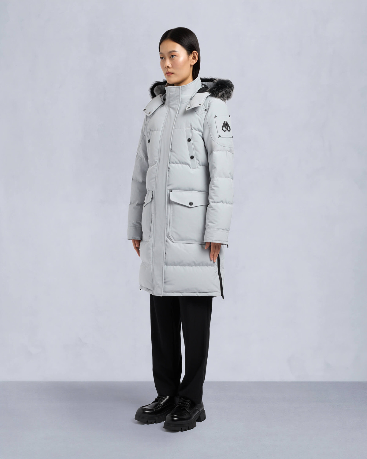 Moose Knuckles - M33LP211S - Onyx Shearling Causapscal Parka - WOMENS - Grey birch / ice sgerling  - Front