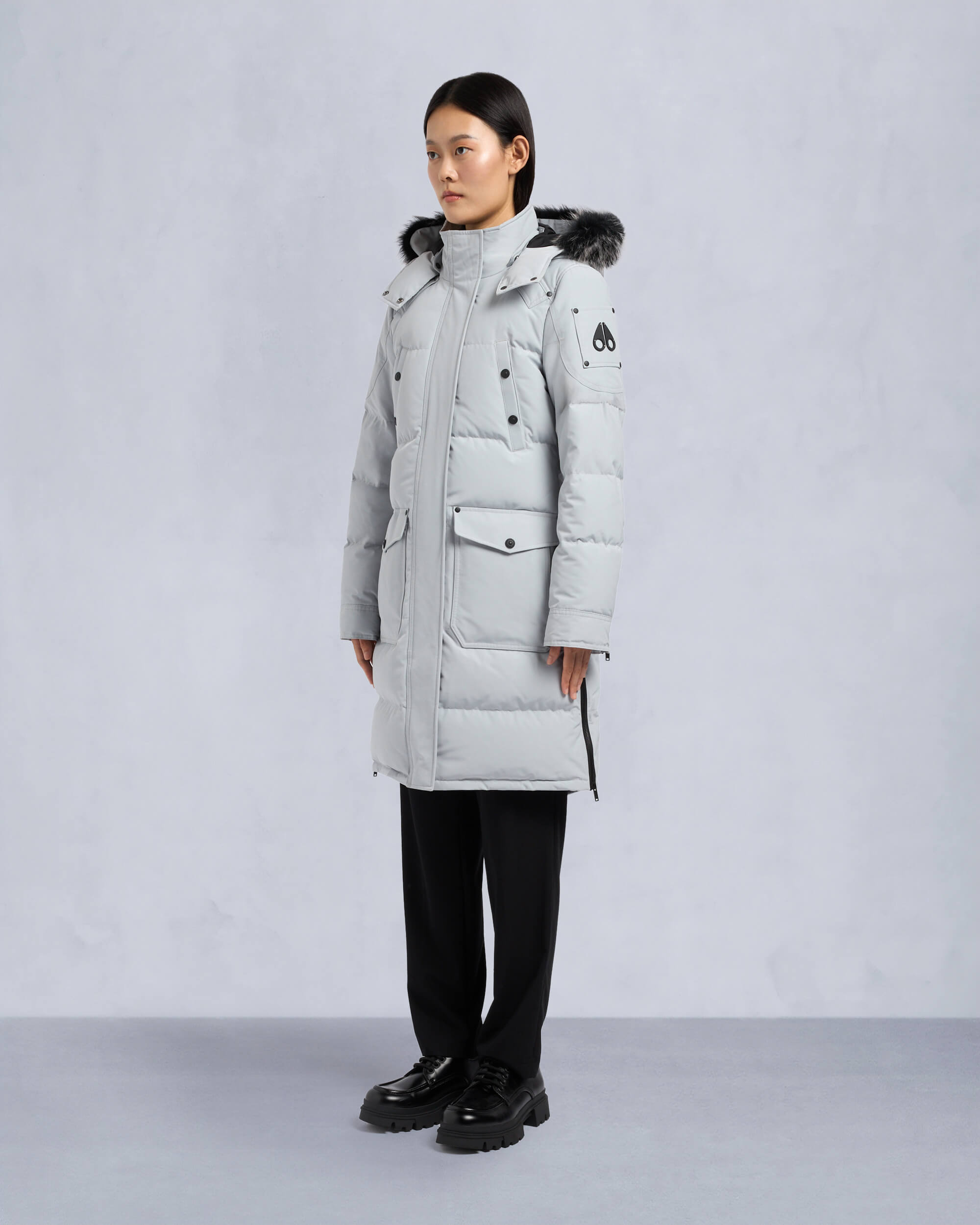 Moose Knuckles - M33LP211S - Onyx Shearling Causapscal Parka - WOMENS - Grey birch / ice sgerling  - Front