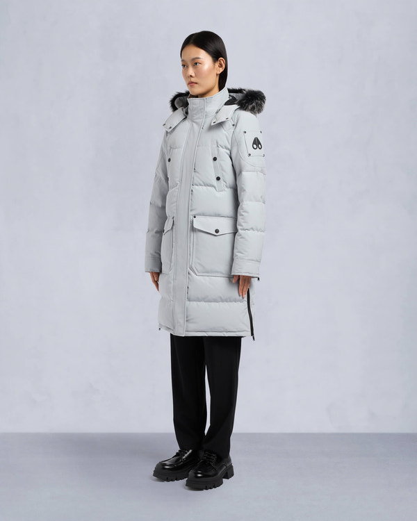 Moose Knuckles - M33LP211S - Onyx Shearling Causapscal Parka - WOMENS - Grey birch / ice sgerling  - Front