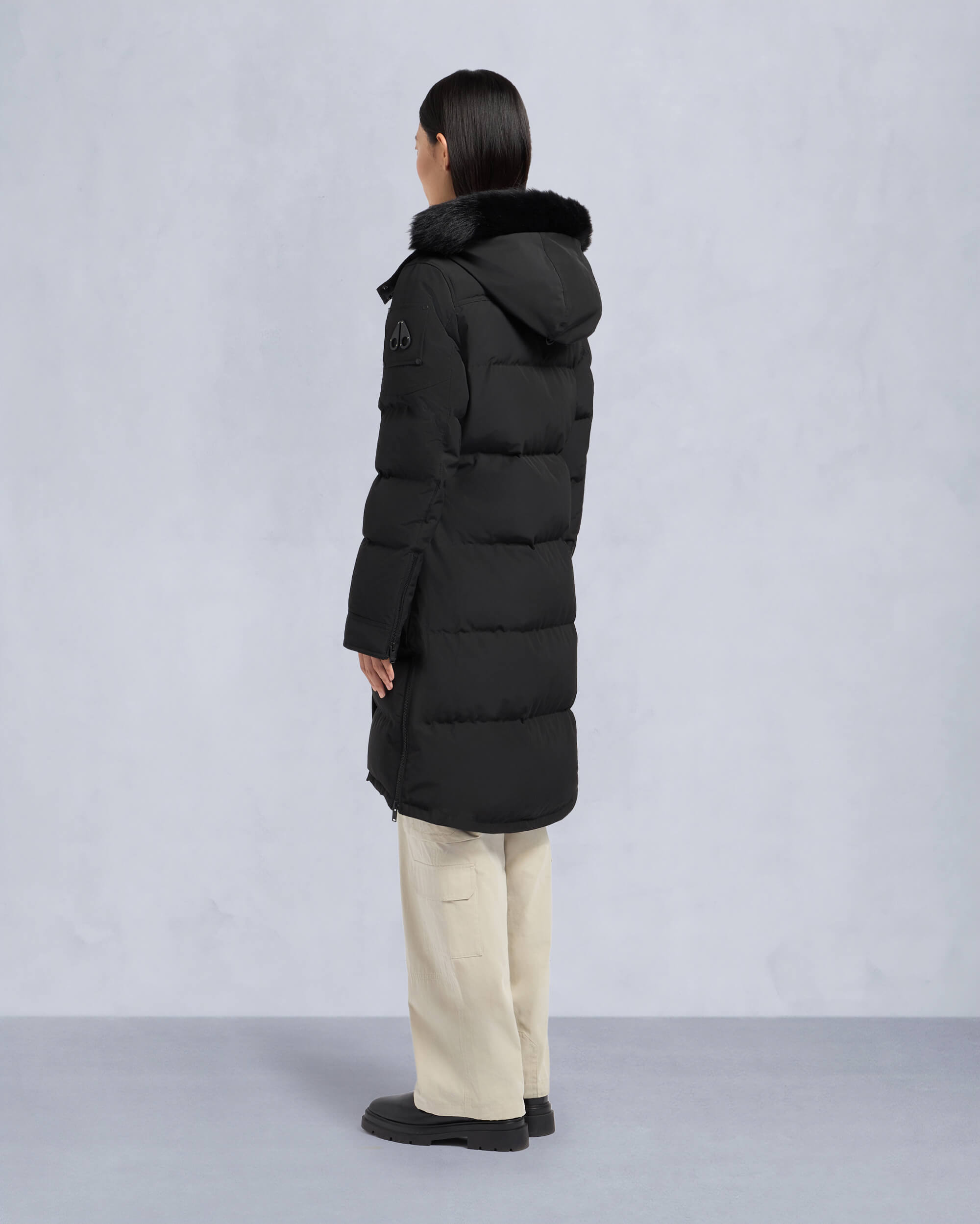 Moose Knuckles - M33LP211S - Onyx Shearling Causapscal Parka - WOMENS - Black / Black Shearling - Back