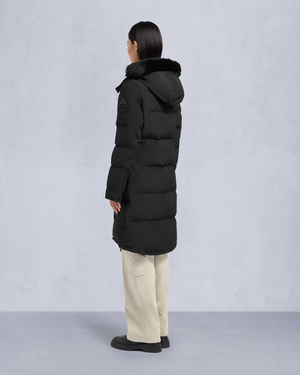 Moose Knuckles - M33LP211S - Onyx Shearling Causapscal Parka - WOMENS - Black / Black Shearling - Back