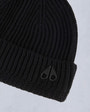 Moose Knuckles - M33MA518 - Logo Ribbed Beanie - ACCESSORIES - Black - Detail1