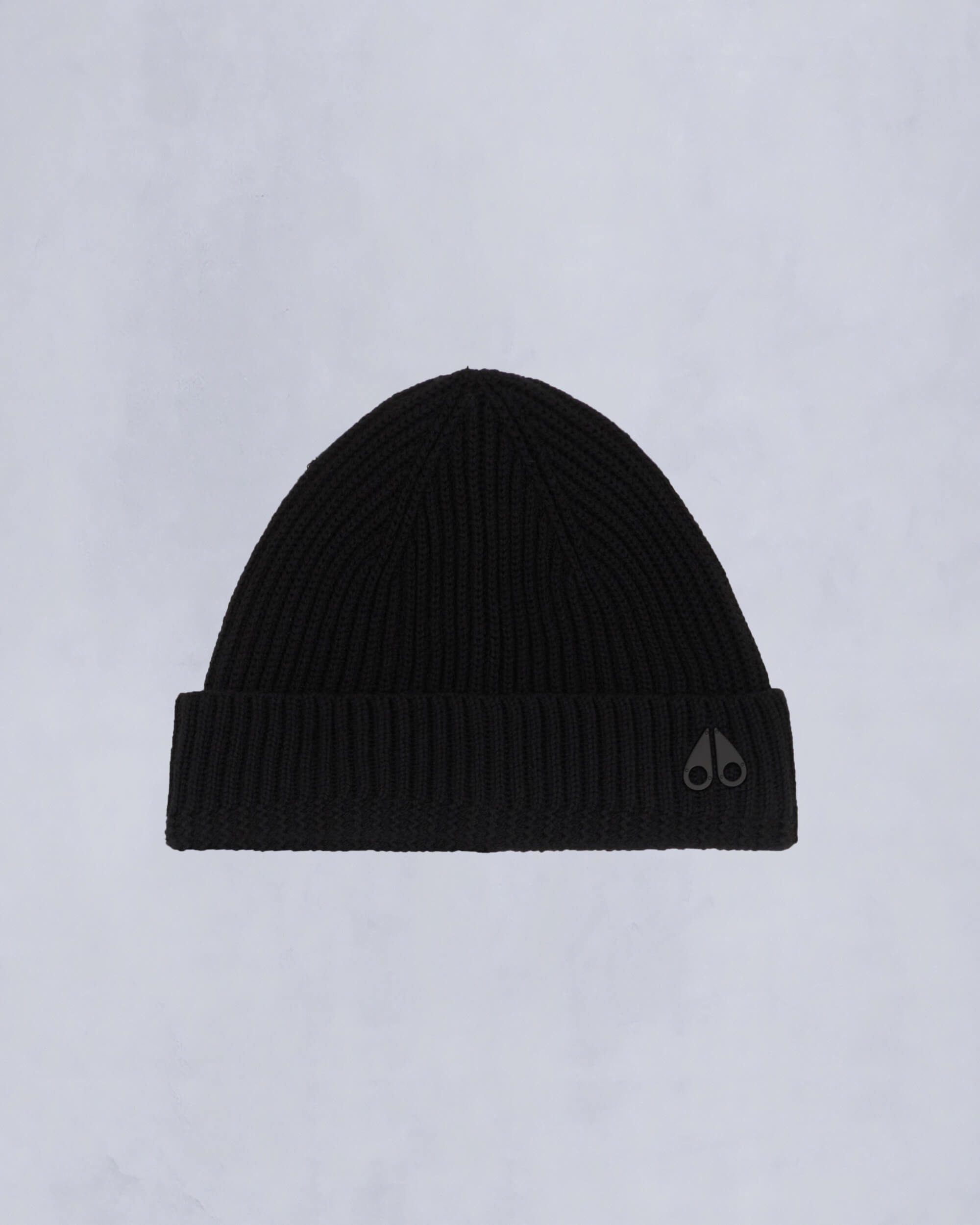 Moose Knuckles - M33MA518 - Logo Ribbed Beanie - ACCESSORIES - Black - Front Category
