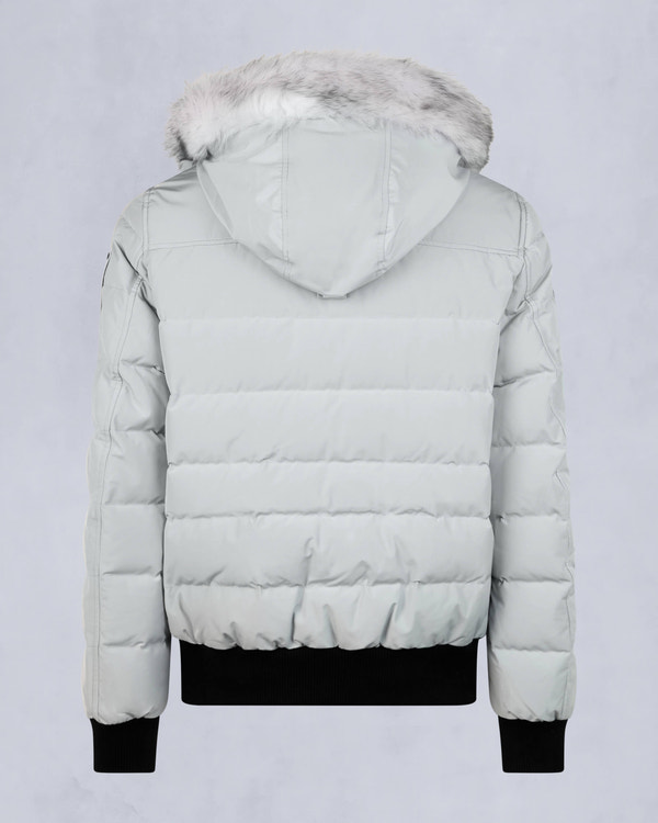 Moose Knuckles - M33MB014S - Onyx Scotchtown Shearling Trim Bomber Jacket - MENS - Grey Birch /Natural - Detail2