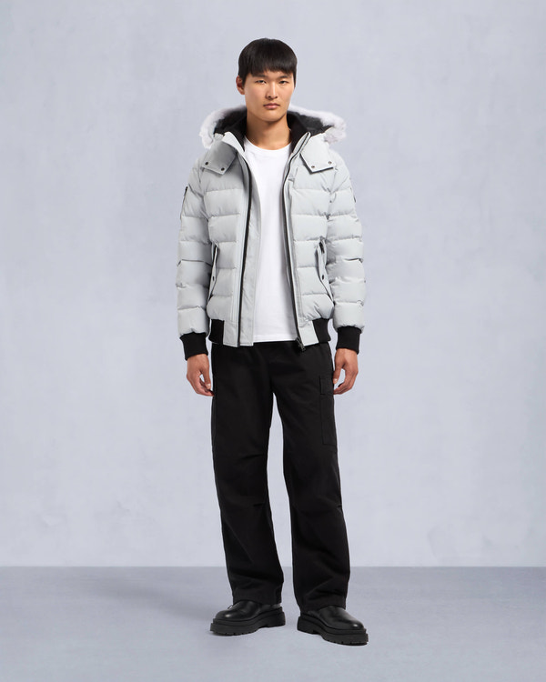 Moose Knuckles - M33MB014S - Onyx Scotchtown Shearling Bomber Jacket - MENS - Grey Birch /Natural - Front Category