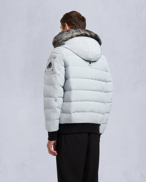 Moose Knuckles - M33MB014S - Onyx Scotchtown Shearling Bomber Jacket - MENS - Grey birch / ice sgerling  - Back