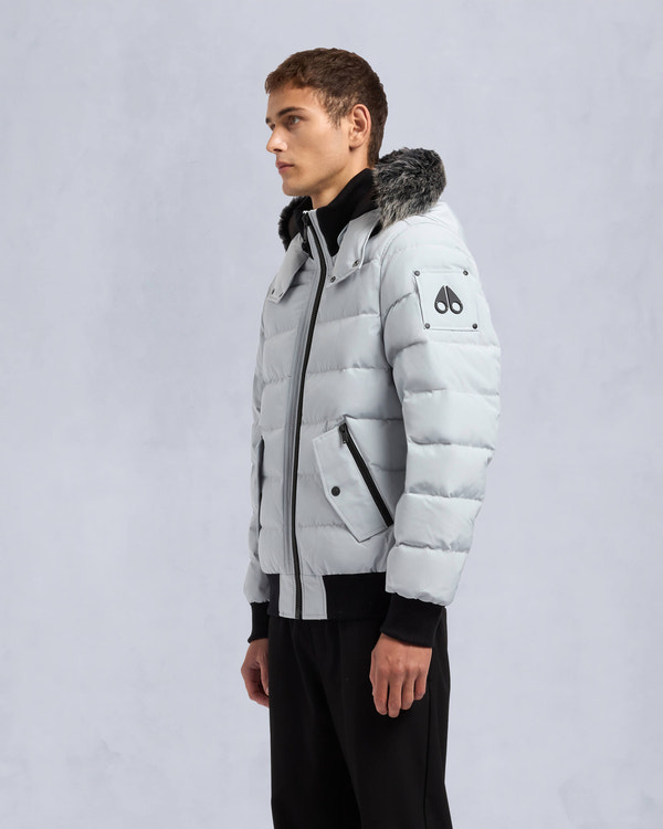 Moose Knuckles - M33MB014S - Onyx Scotchtown Shearling Bomber Jacket - MENS - Grey birch / ice sgerling  - Front