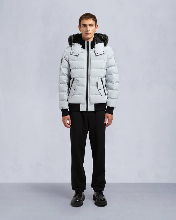 Moose Knuckles - M33MB014S - Onyx Scotchtown Shearling Bomber Jacket - MENS - Grey birch / ice sgerling  - Front Category