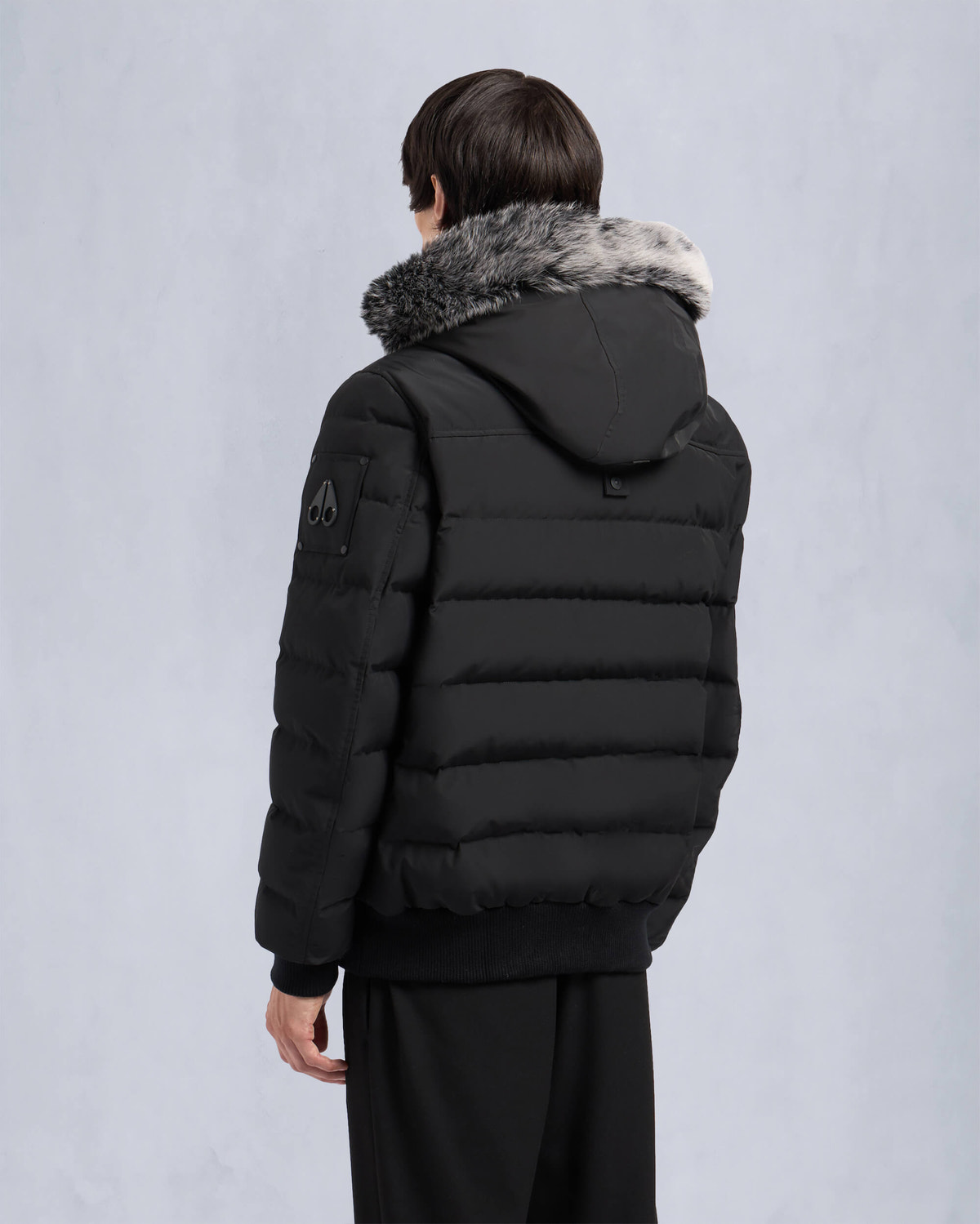 Moose Knuckles - M33MB014S - Onyx Scotchtown Shearling Bomber Jacket - MENS -  - Back