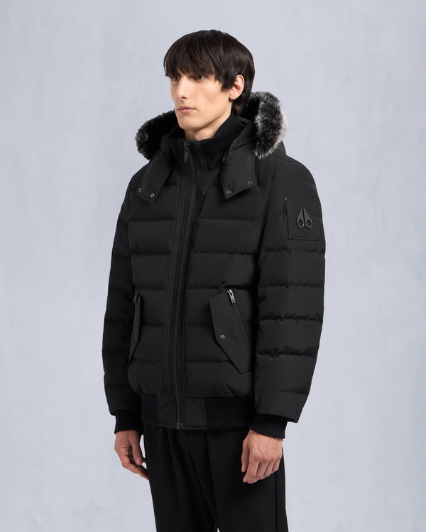 Moose Knuckles - M33MB014S - Onyx Scotchtown Shearling Bomber Jacket - MENS -  - Front