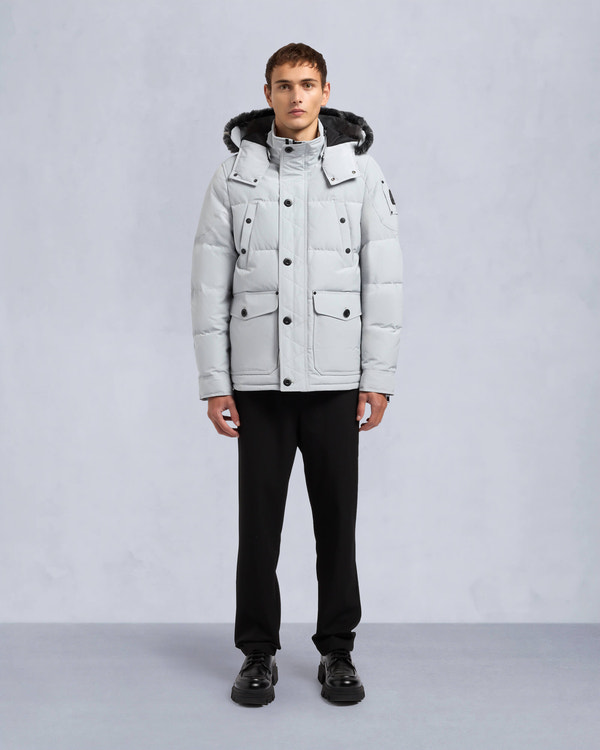 Moose Knuckles - M33MJ122S - Onyx Round Island Shearling Down Jacket - MENS - Grey birch / ice sgerling  - Front Category