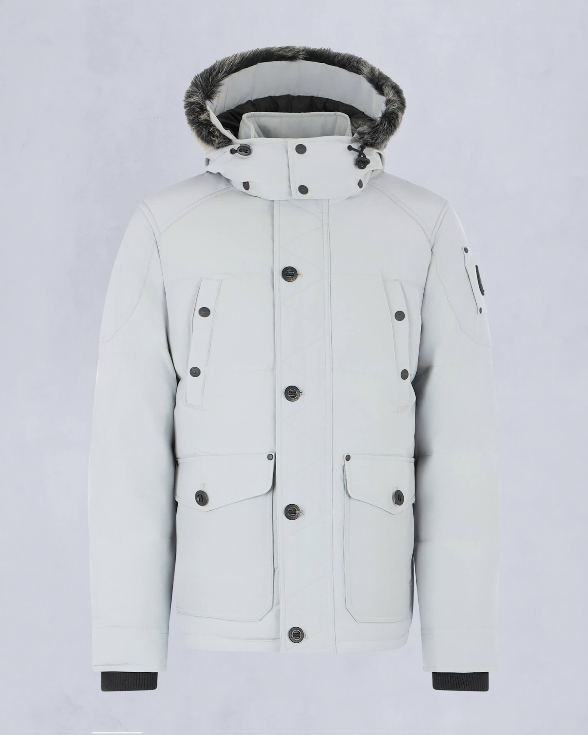 Moose Knuckles - M33MJ122S - Onyx Round Island Shearling Down Jacket - MENS - Grey birch / ice sgerling  - GM