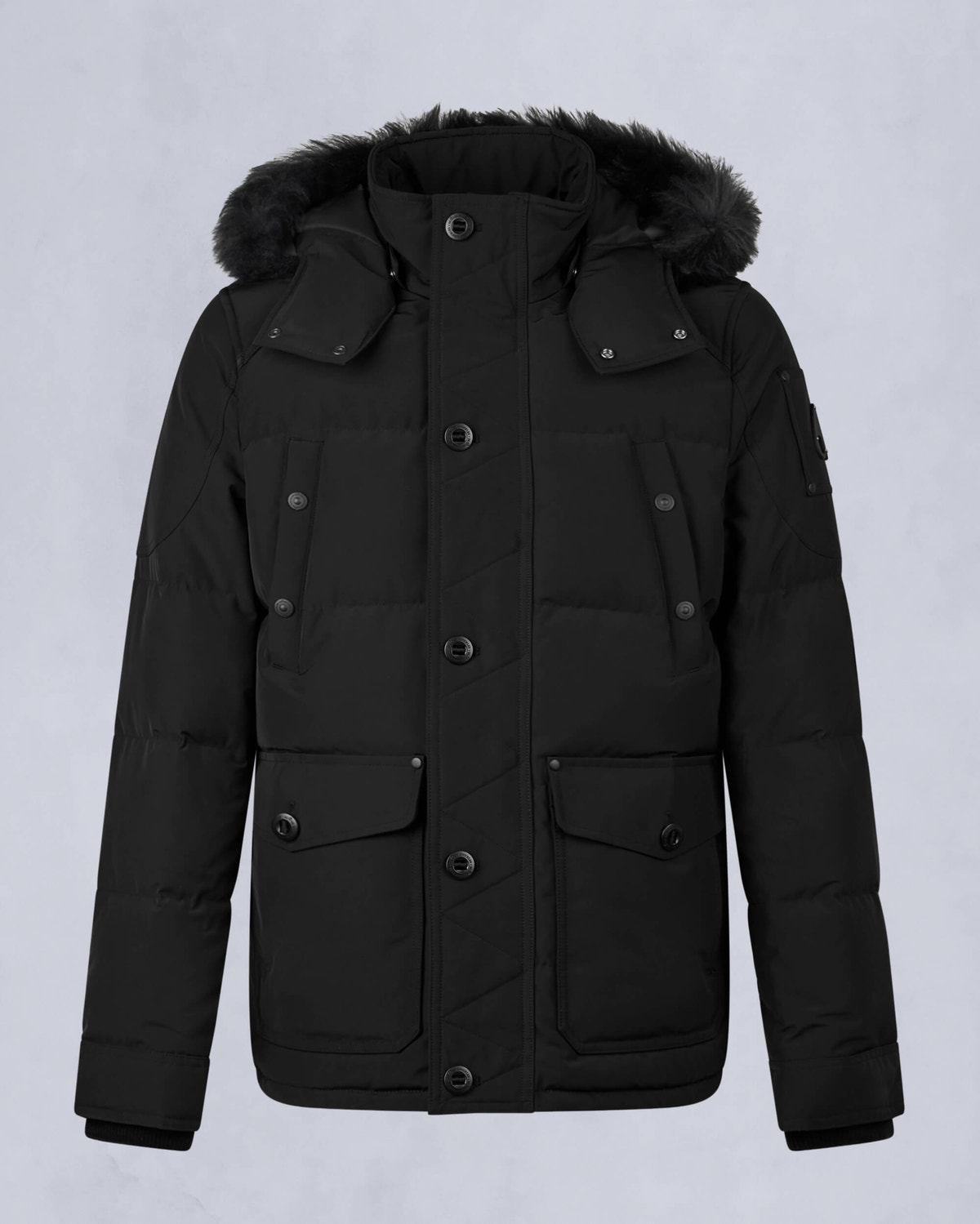 Moose Knuckles - M33MJ122S - Onyx Round Island Shearling Down Jacket - MENS - Black / Black Shearling - GM