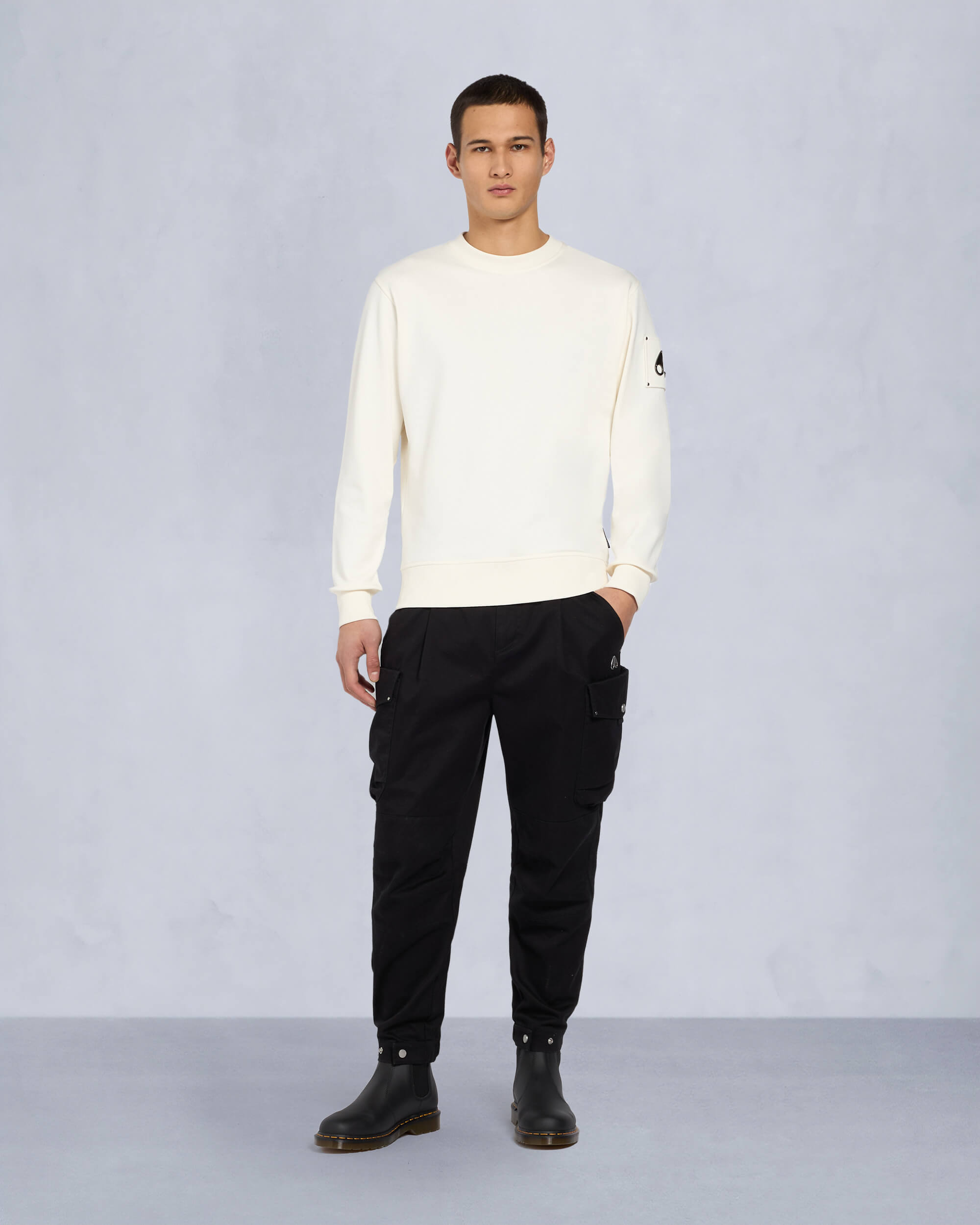 Moose Knuckles - M33MS706 - Hartsfield Sweatshirt - MENS - Plaster - Front Category
