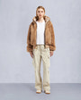 Moose Knuckles Womens Gold Series Debbie Bunny Bomber Jacket Champagne M34LB023G Detail3