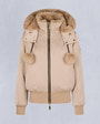 Moose Knuckles Womens Gold Series Debbie Bunny Bomber Jacket Champagne M34LB023G - GM